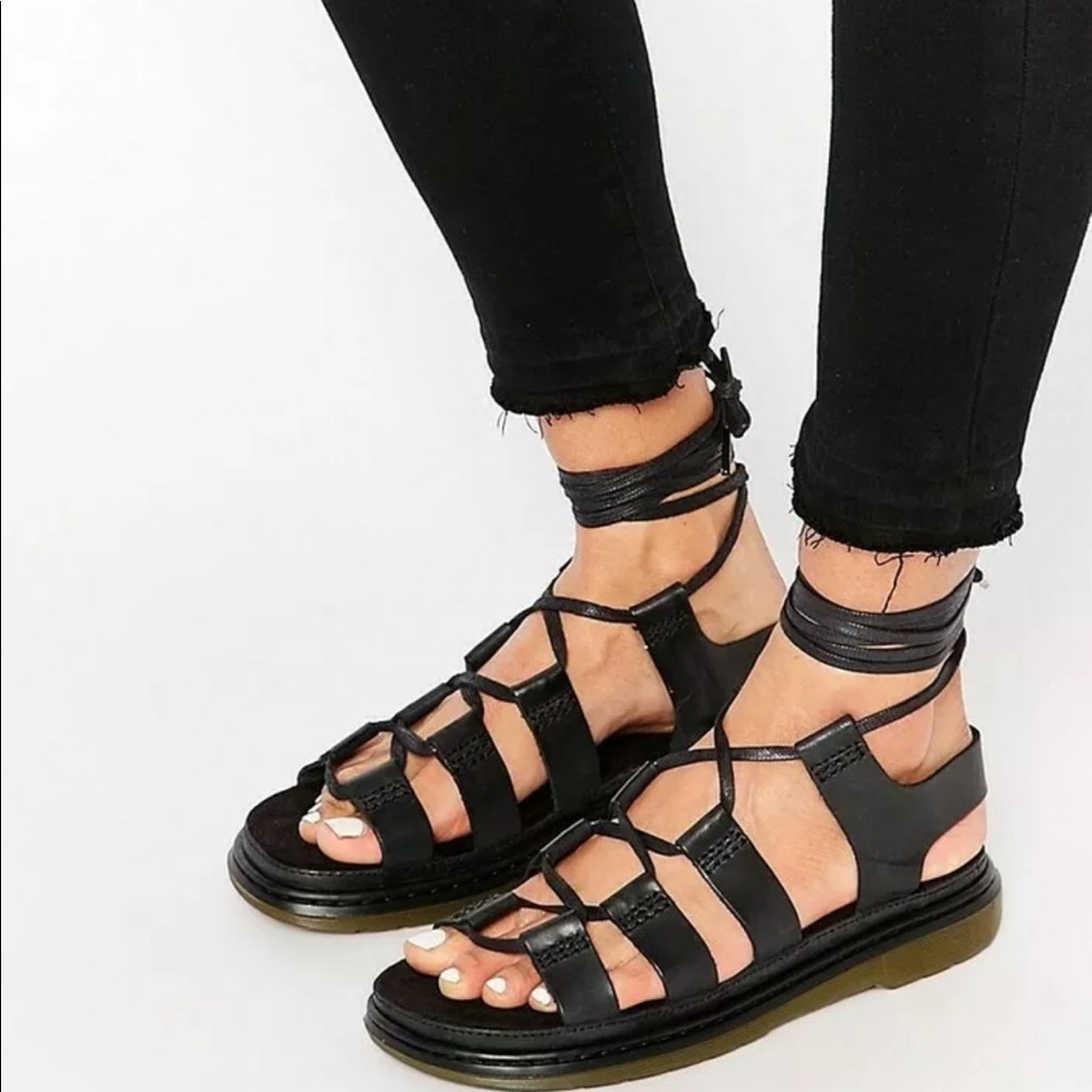 Dr Martens Kristina Ghillie Lace Up Flat Sandals